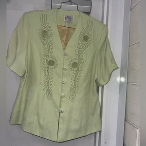 Pegah fashion Light Green Button-Up Blouse